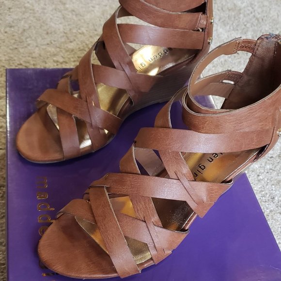 Madden Girl Highfiv Cognac Sandals - Picture 2 of 8